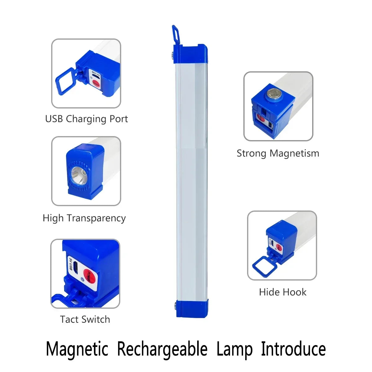 MagnaBeam LED Tube | Rechargeable Camping Lamp with Magnet & Hook | 32/52 cm | Portable Emergency Light for Outdoor & Vehicle