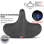 Wide Ergonomic Bike Saddle – Comfortable Saddle with Shock Absorption for City and Mountain Bikes