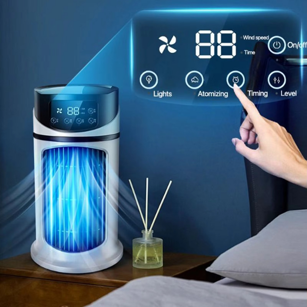 Portable Air Cooler Fan with Humidifier & Dust Filter – USB Powered Mini AC for Home & Office