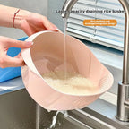 Veggie & Fruit Wash Easy Drain Basket with 3-in-1 Rinsing and Draining