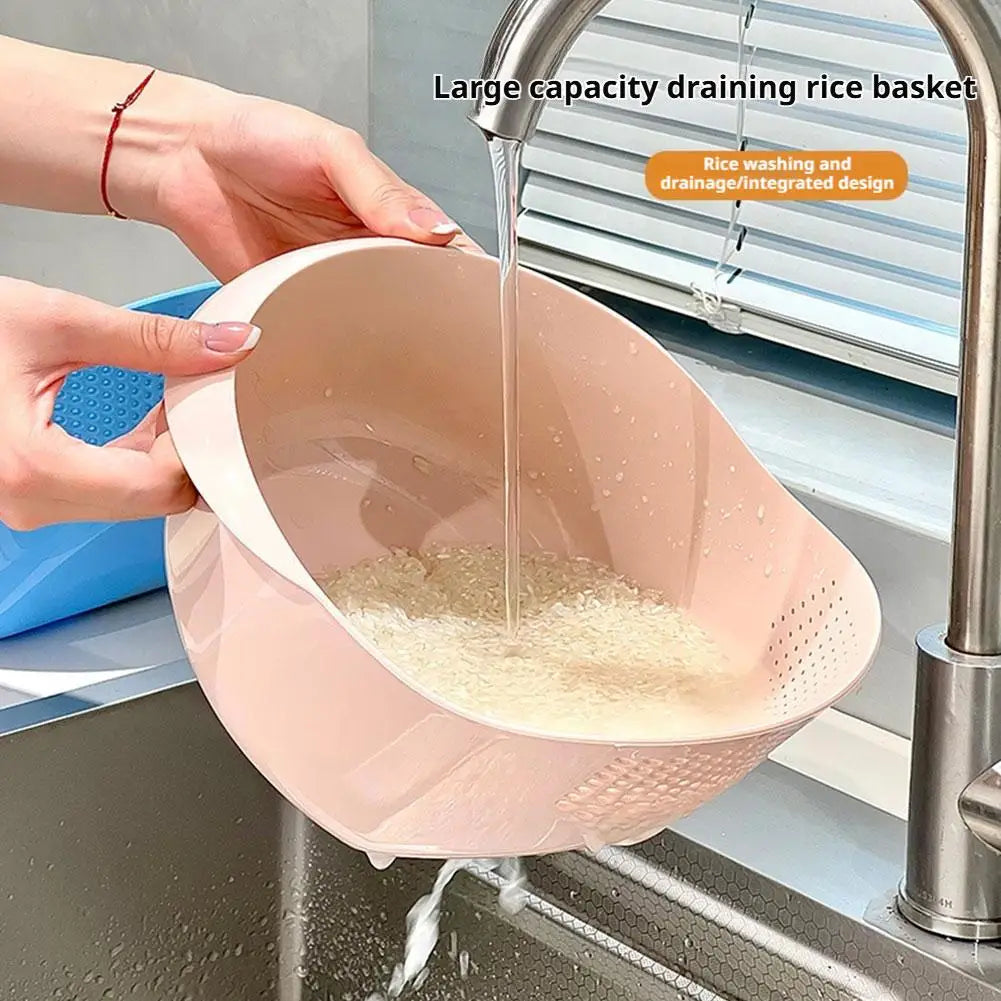 Veggie & Fruit Wash Easy Drain Basket with 3-in-1 Rinsing and Draining