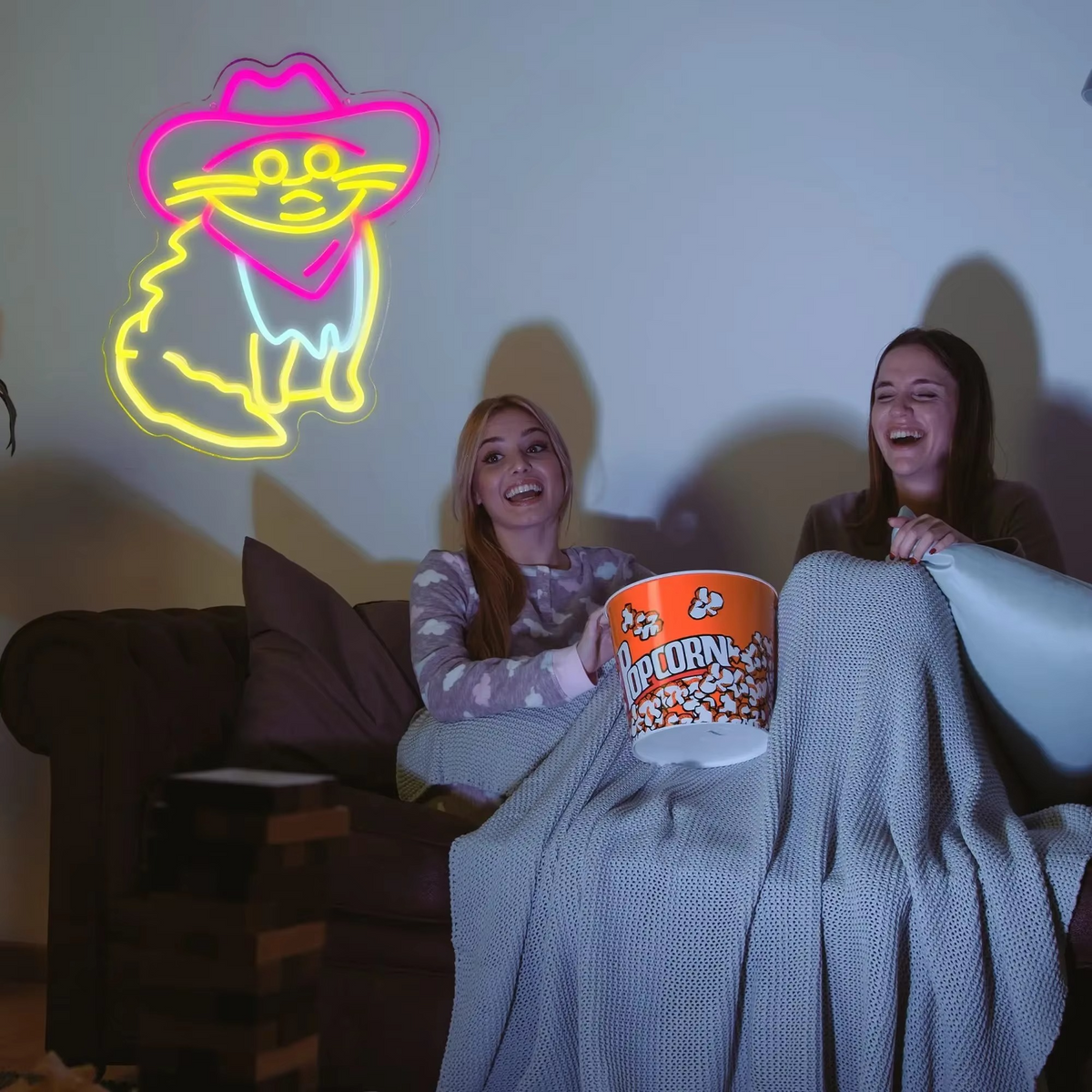 USB-Enabled Cat Cowboy Neon Light - Perfect for Bedrooms, Game Rooms, and Parties