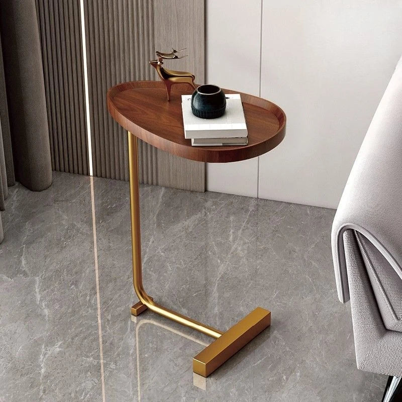 C-Shaped Mobile Side Table Ideal for Sofa or Bed