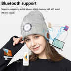 Wireless Bluetooth Music Beanie with Built‑In Headphones and LED Light