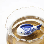 Blue and White Porcelain Floating Koi Fish Desktop Ornament