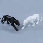 Panther Statue, Animal Figure, Abstract Geometric Style, Resin, Leopard Sculpture, Home Office, Desktop Decoration, Crafts