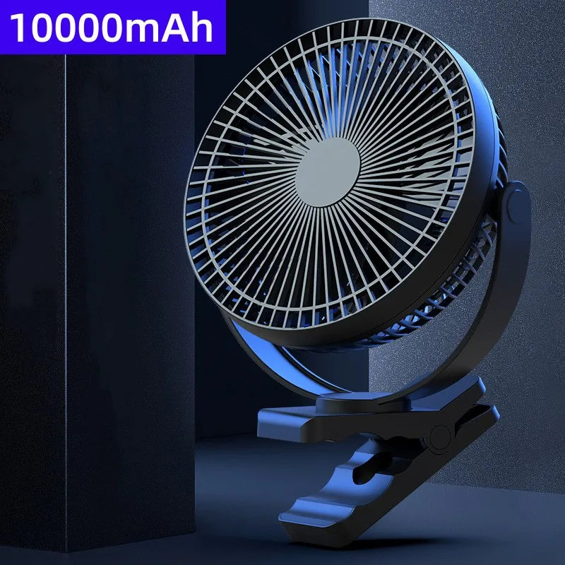 AerisClip Battery Fan | 360° Rotation | 10000mAh | With Clip & USB-C