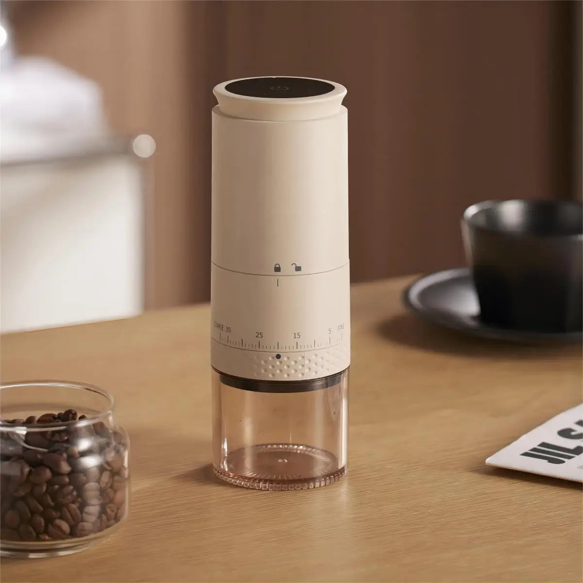 1500mAh Electric Coffee Grinder External Adjustable Type-C Charging Coffee Grinder Bean Grinding Machine Coffee Maker