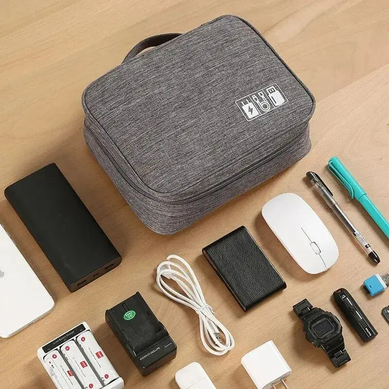 ORGAZIP Tech Organizer | Large Cable Bag for Travel | Waterproof & Multifunctional | For Power Banks, Cables & Accessories