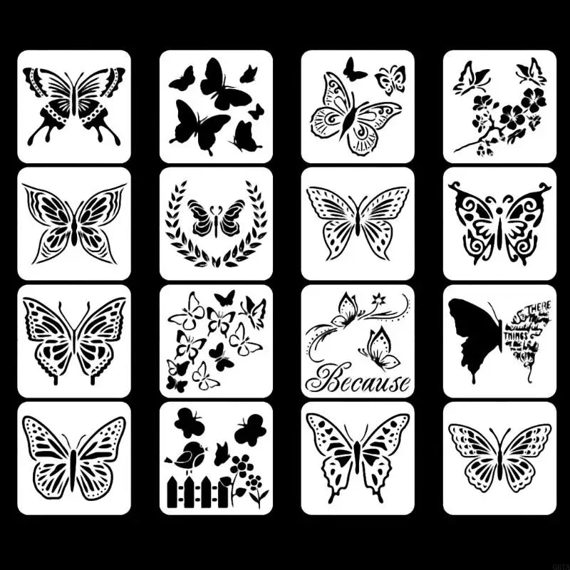 FloraCraft Wings | Butterfly Stencil Set | 16 Designs for Creative DIY Projects
