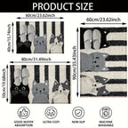 Cat Rug Miyono | Soft & Waterproof | Non-slip Mat with Stripes & Cartoon Cat Design | For Bedroom, Hallway & Living Room