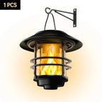 Flammora Solar Pendant Light with Flame Effect | IP65 Waterproof | Stainless Steel & Glass | For Garden, Fence & Terrace