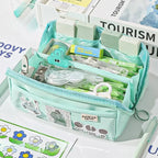 Pencil case KIDZORA CrystalBag | Transparent & Versatile | 10-pocket design | Large capacity for school & leisure
