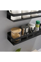 Modern black floating shelves