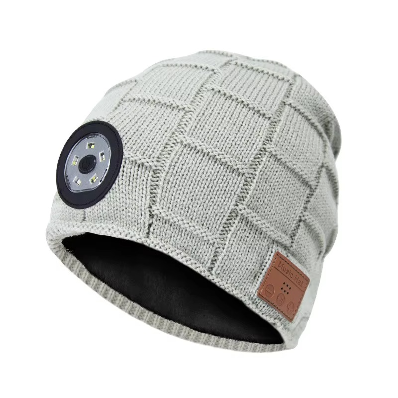 Wireless Bluetooth Music Beanie with Built‑In Headphones and LED Light