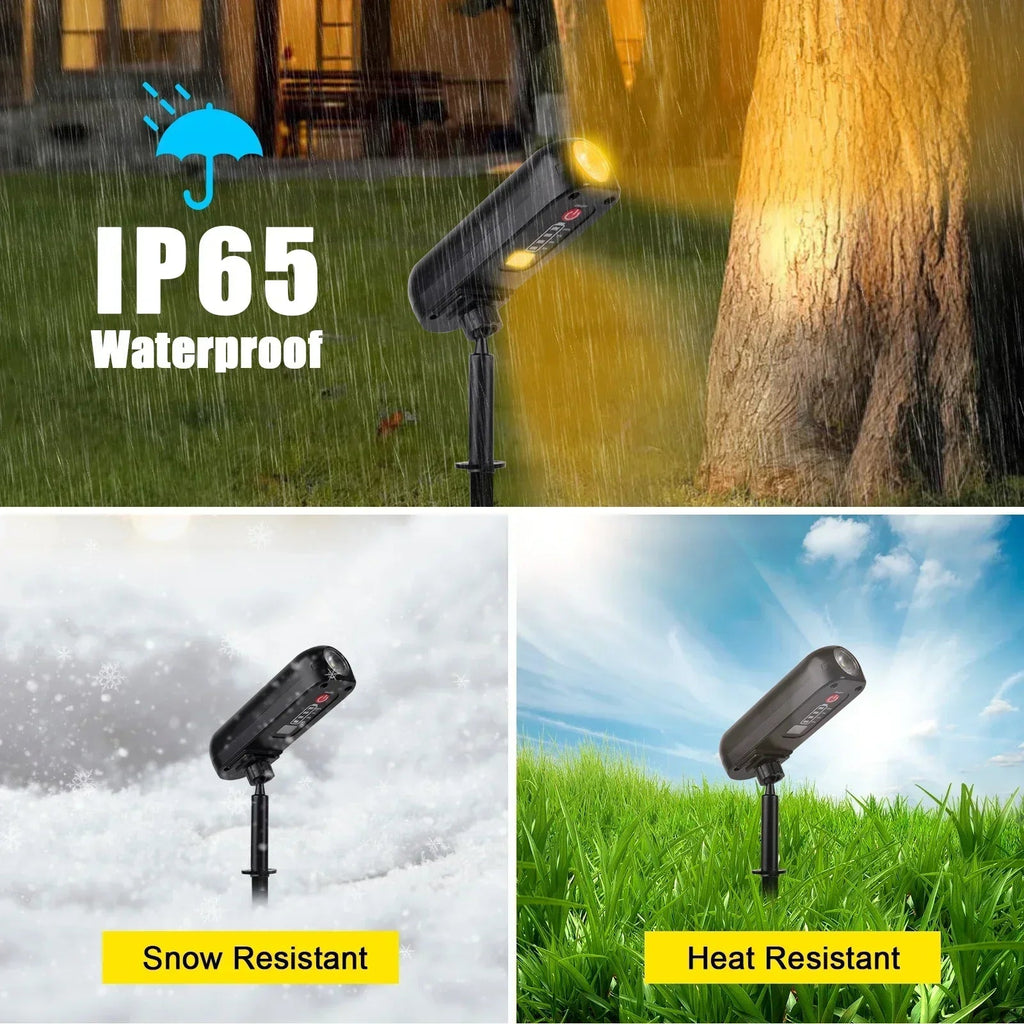 LumoGlow | LED Solar Spotlight | 2-in-1 Light Mode | IP65 Waterproof