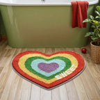 Heart-Shaped Rainbow Tufted Mat