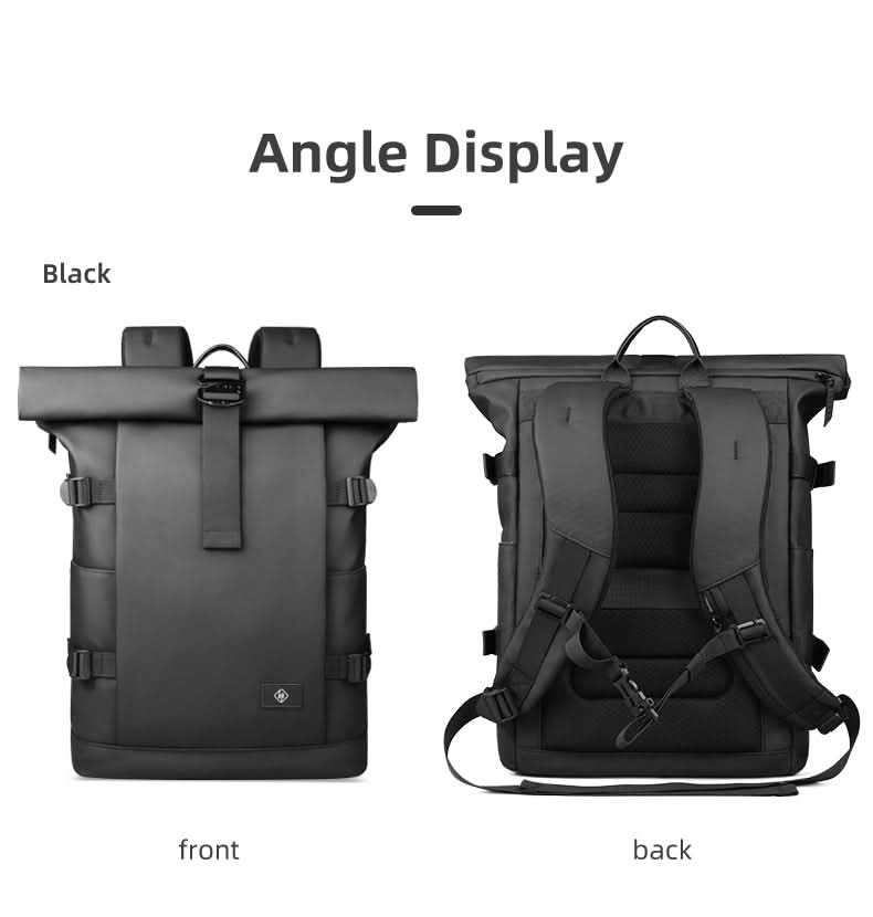 Expandable outdoor backpack with large volume & laptop compartment