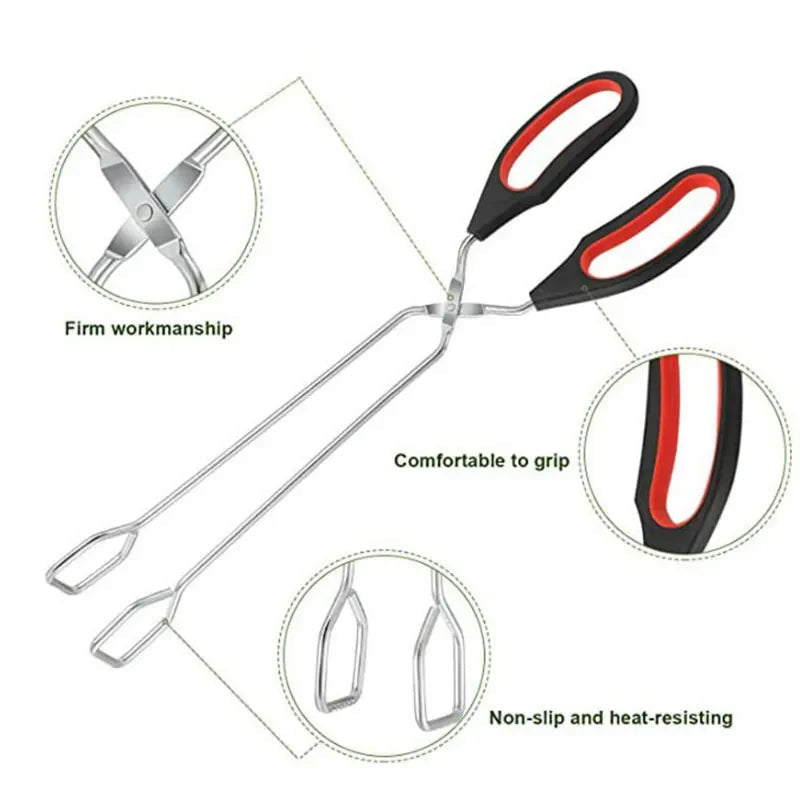 Gripflame Grill Tongs with Scissor Grip | 9/11/12 Inch | Heat Resistant & Non-Slip | BBQ Tongs for Meat, Bread & Vegetables | Ideal for Grill, Kitchen & Outdoor