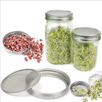 VitaKeim Sprouting Jar Set | Stainless Steel Strainer Lid | For Fresh Sprouts at Home | 16oz & 32oz