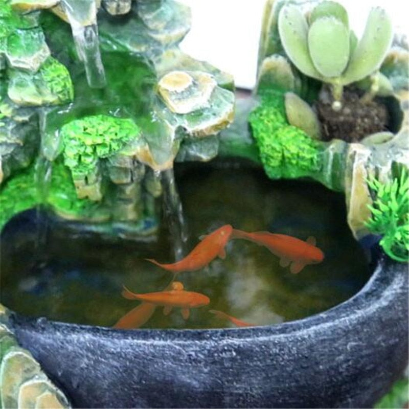 ZenFlow Indoor Tabletop Fountain – LED Light Water Feature for Home, Office & Relaxation Décor