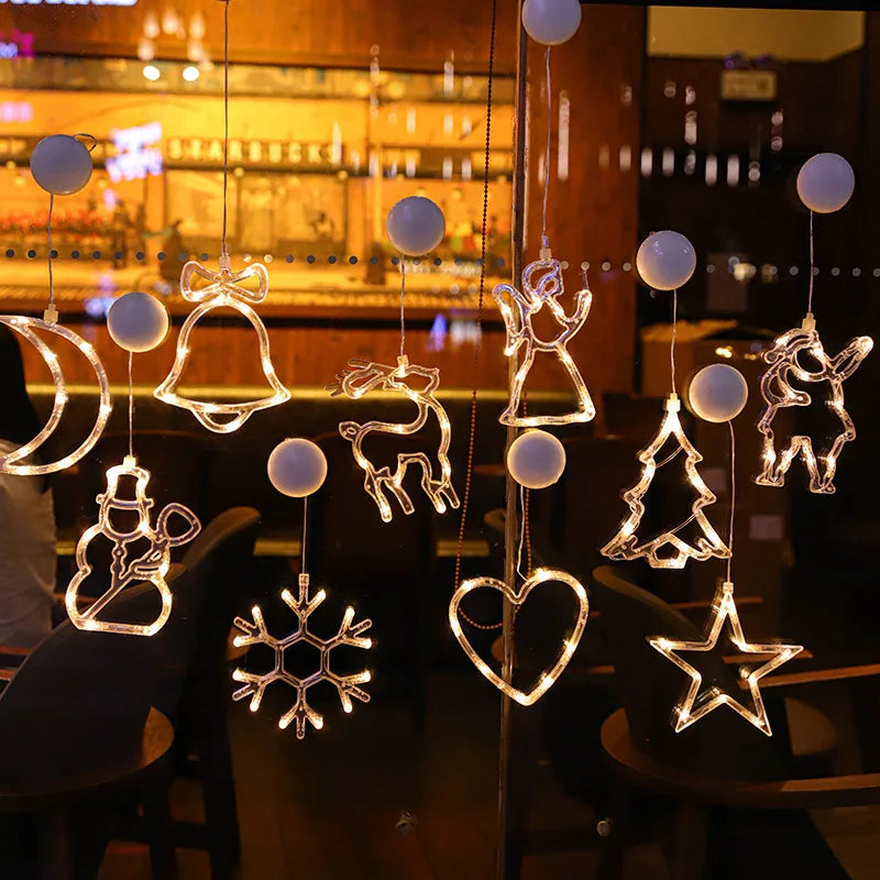 Luminova | LED Window Light Christmas | Bell · Snowman · Star | Battery Operated & with Suction Cup | Warm White | Window Decoration