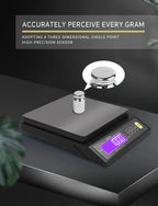 5 kg/0.1 g and 10 kg/1 g digital electronic kitchen scale, LCD display, fully waterproof stainless steel weighing tool for baking