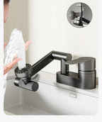 Two-Hole Bathroom Faucet with 360-Degree Swivel Spout