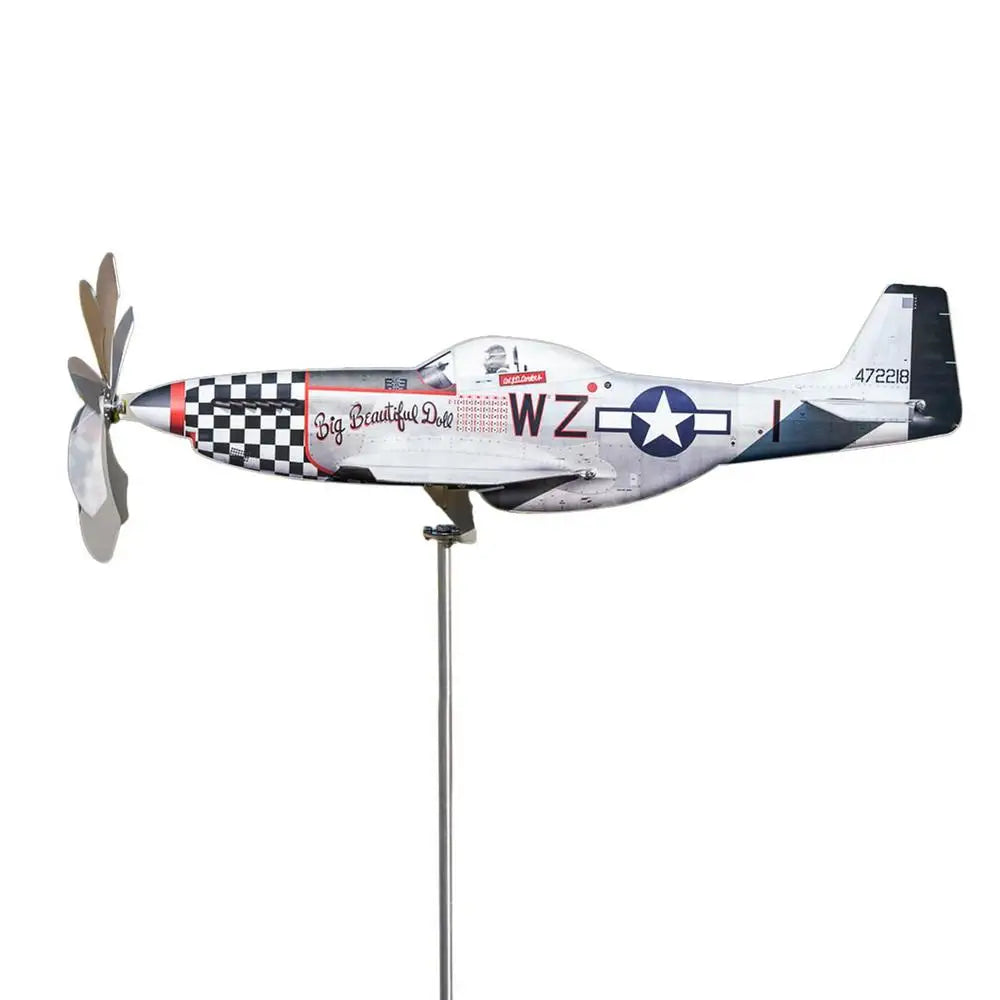 Wind Spinner AeroTwist | Airplane Garden Windmill made of Stainless Steel | Weatherproof & rotating in the wind | For Garden, Terrace & Balcony
