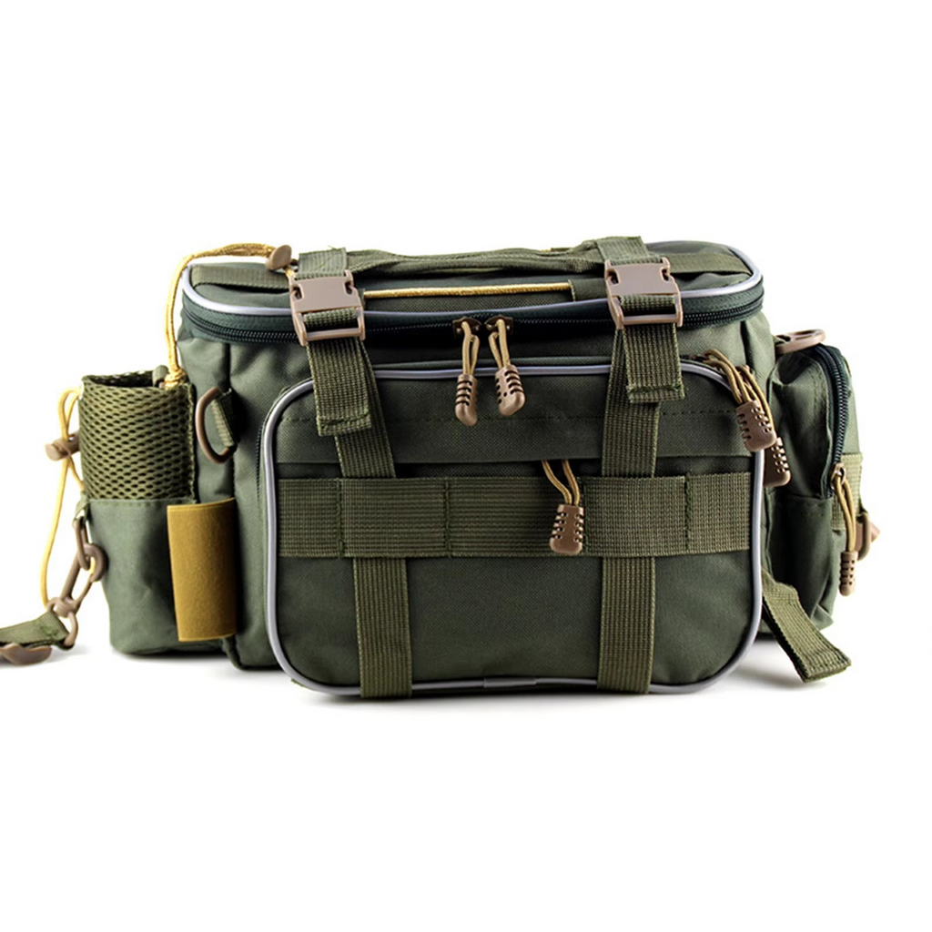Multi-Pocket Fishing Tackle Bag and Gear Organizer Waist Pack Messenger Handbag