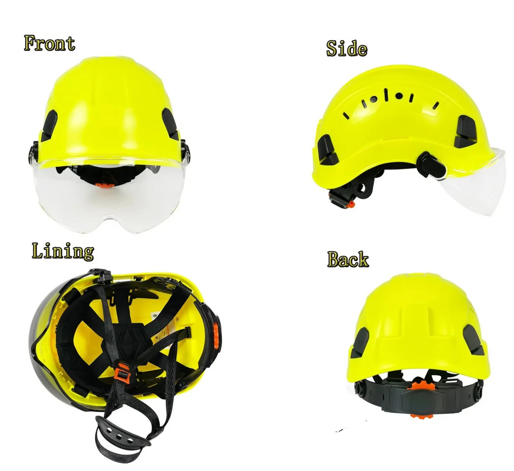 CE ABS Safety Helmet with Goggles & Visor – SafeGuard