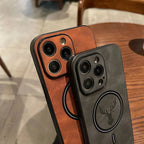 Luxury Deer Leather Apple iPhone Case | Magnetic Phone Case, Wireless Case, MagSafe, Wireless Charging, Protective Case, Cover for iPhone 15, 14, 13 Pro Max Plus