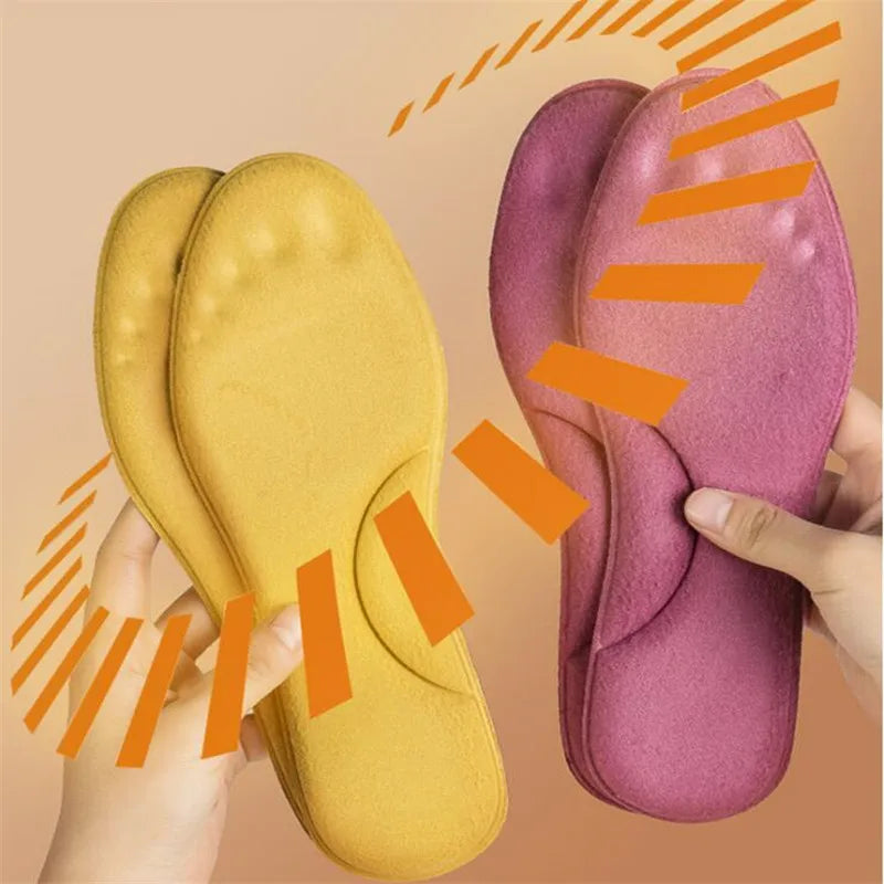 Thermostep Self-Heating Insoles | Thermo Insoles with Memory Foam | Constant Heat | For Women & Men | Red / Yellow