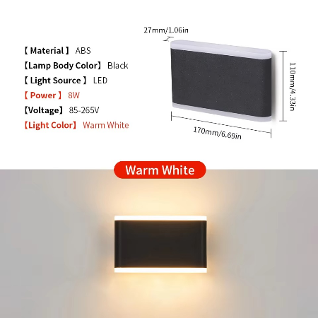 Versatile LED Wall Light for Indoor and Outdoor Use