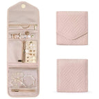 Jewelry bag Velmora Roll | Foldable & Space-saving | For Travel & Home | Velvet look in 3 colors