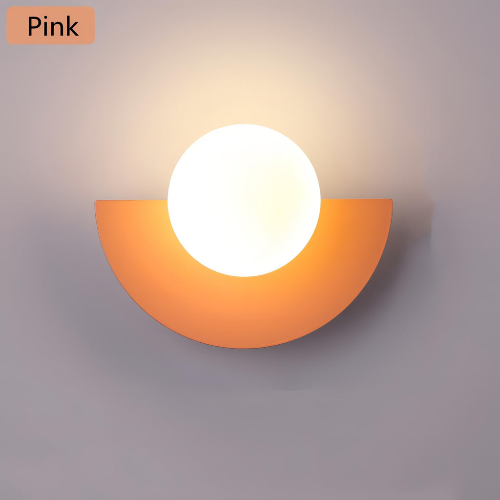 Nordic Semicircle Wall Lamp - Modern LED Fixture for Living Room, Bedroom & Hallway Lighting