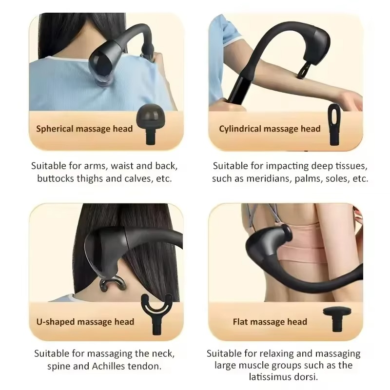 2025 Curved Smart Electric Massage Gun - Handheld Deep Tissue Massager