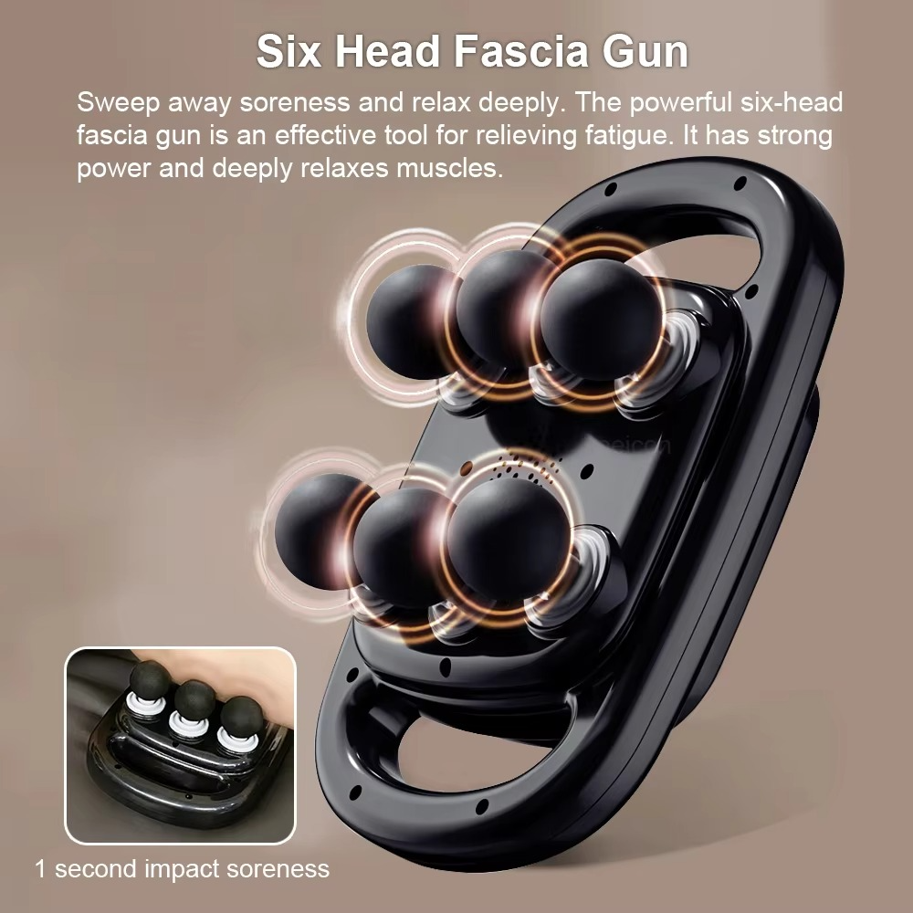 Wireless Deep Tissue Percussion Massager with 6 Attachments and 0.55 in. Stroke