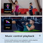 Bluetooth Smart Fitness Watch with Music Control and Pedometer