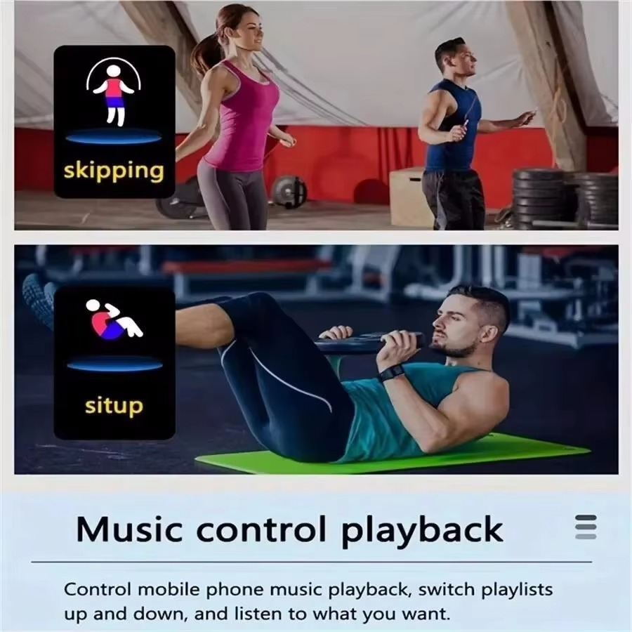Bluetooth Smart Fitness Watch with Music Control and Pedometer