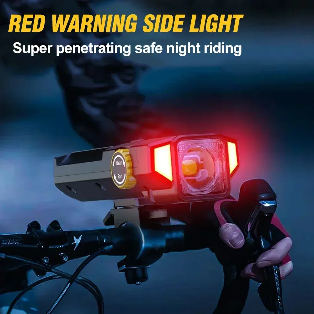 High Brightness USB Rechargeable Bicycle Light with IPX5 Waterproof Rating and Adjustable Brightness for Night Biking