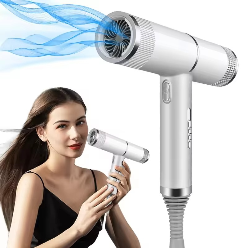 Professional High-Power Negative Ion Hair Dryer with Air Nozzle for Home and Salon Use