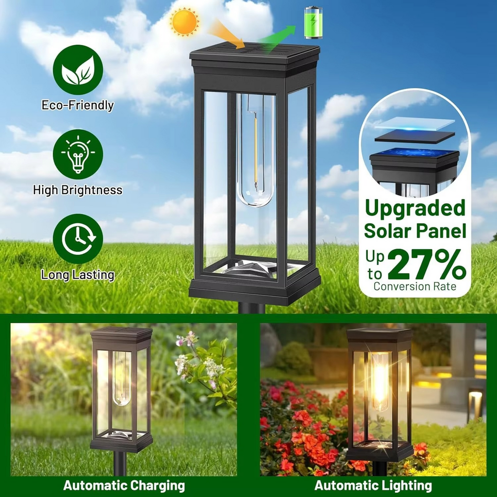 Solar Glow Garden Path Lights – 2 Piece Set