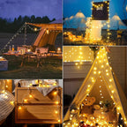 Solar LED String Lights with Automatic On/Off and Weather-Resistant Outdoor Design