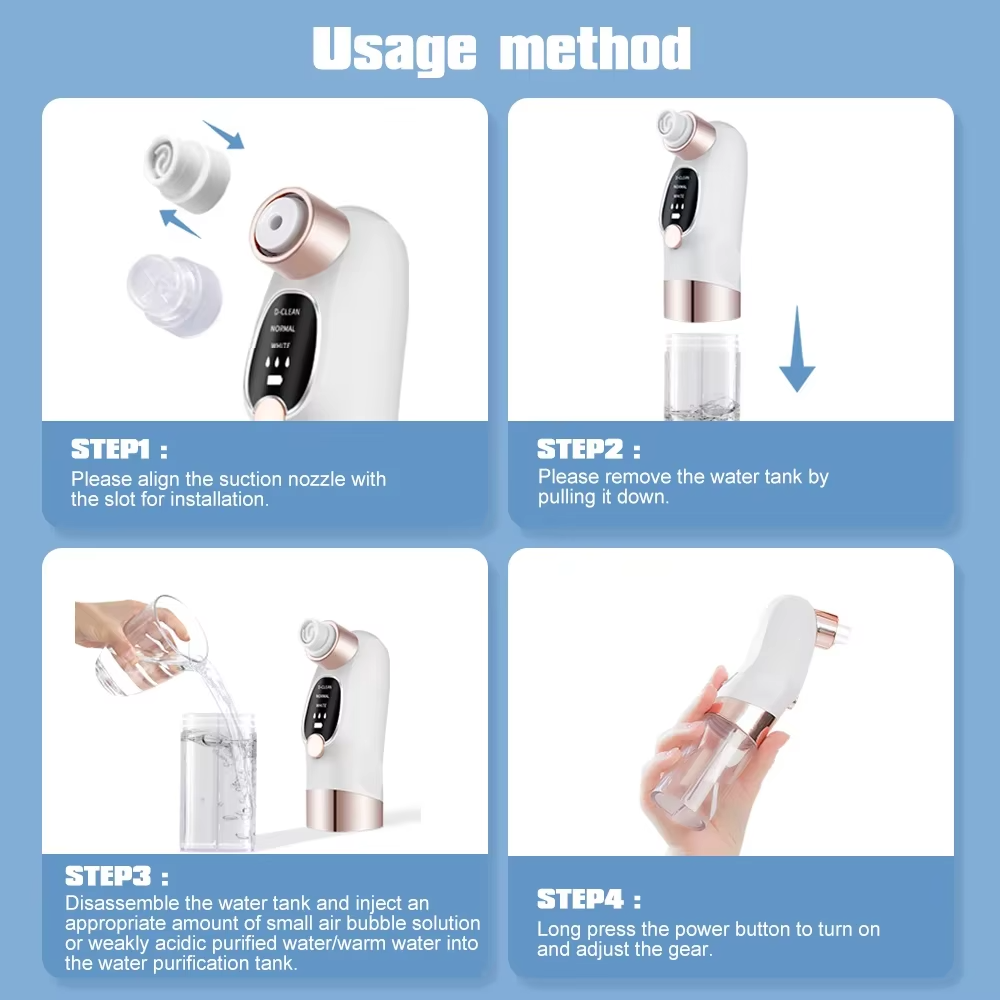 Electric Bubble Blackhead Remover with USB Rechargeable Suction and Water Cycle Technology