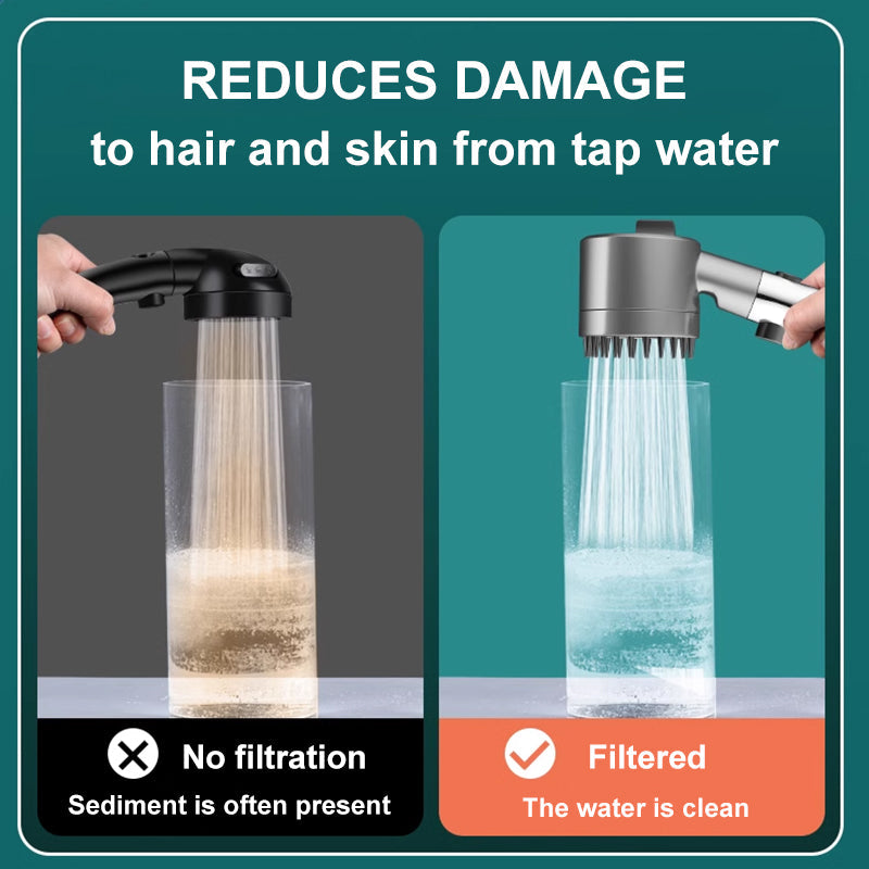 High-Pressure Showerhead with Micro-Hole Spray Design and Up to 200% More Pressure