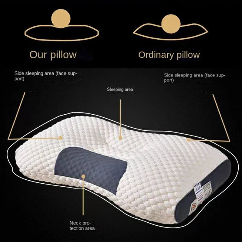Orthopedic neck pillow with reverse traction for a patient, 48 x 74 cm