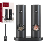 2 Pieces Electric Salt and Pepper Mill with Adjustable Grinding Degree, Refillable Mill, Battery-Powered Kitchen Gadget