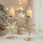 Iron Christmas Candlestick Holders
