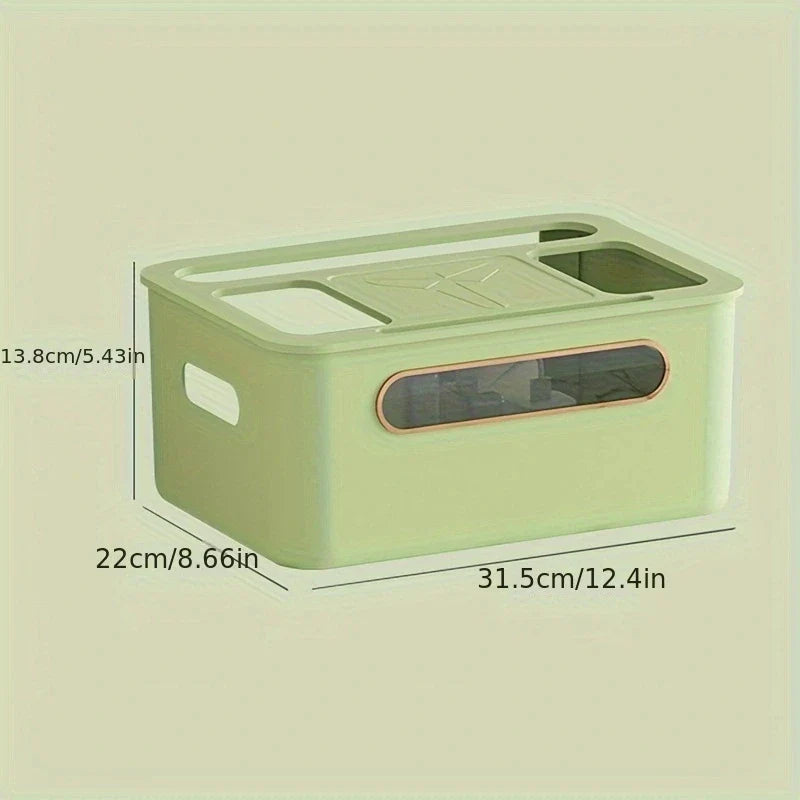 HideNet WLAN Router Storage Box | With Cable Management & Socket Compartment | Transparent & Removable | 1–4 Levels Selectable